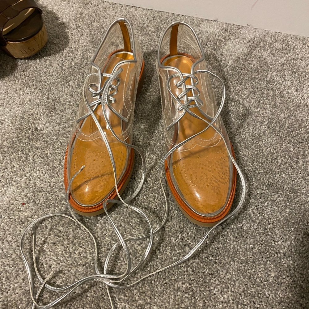 Transparent oxfords size 10